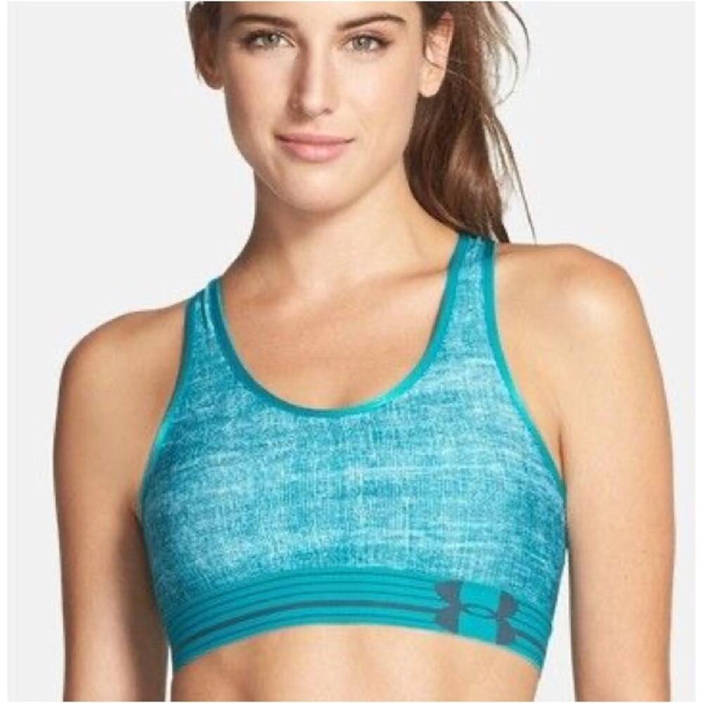 Under Armour Sports Bra‎ Womens XS Blue Racerback Stretch Athleisure Clean Girl
